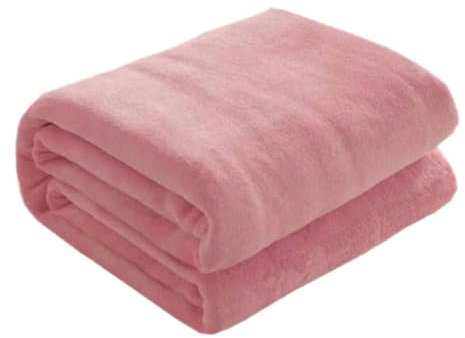 Bobasndm Fleece Blankets, Air Conditioning Blanket, Soft Fleece Blanket, Lightweight Microfibre Flannel Blanket for Bed Couch and Bedroom, Suitable for Adults and Dusky Pink Blanket Sofa (Rose Gold,