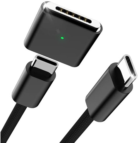 YBSGO 140W USB-C to Magnetic 3 Adapter with 240W Type-C Charging Cable(6.6FT/2M),Compatible with MacBook Air 2024/2025 M3/M4 13/15,2023/2022 M2,MacBook Pro 2024/2023 M4/M2 Pro&Max 14/16,2021 M1