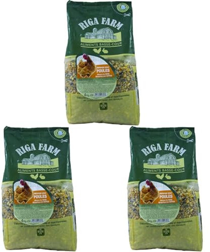 Riga 4 kg Hühnermischung (Verpackung kann variieren) (Packung mit 3)