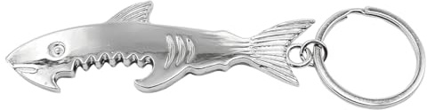 Nicear Lot De 2 Porte-clés Décapsuleur En Forme De Requin, En Alliage Métallique Durable, Compact, Pour Hommes Et Femmes, Cadeau Unique Pour Anniversaire, Fête Des Pères, Noël (11 X 3 Cm)