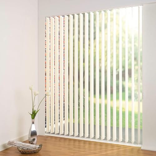 Vertikale Jalousien für Büros, 120 cm, vertikale Jalousien mit lichtdurchlässigem Stoff, 50 x 120 cm