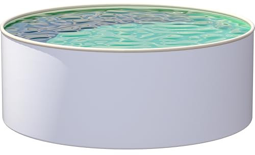 poolomio® Piscine ronde à paroi en acier Ø 600 x 120 cm | Piscine hors-sol pour jardin et terrasse | Piscine de jardin robuste avec paroi en acier galvanisé à chaud 0,6 mm | Avec film intérieur de 0,6