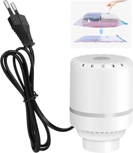 Grillix Pompa Sottovuoto，Pompa sottovuoto da viaggio 25W 220V,con 4,2 kPa Un'aspirazione Ultra Potente,Adatto per Vari Sacchetti Sottovuoto Dimensioni,per Cuscini,Trapunte, Viaggi, Traslochi