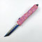 Amacigana Couteau automatique rose à cran d'arrêt avec motif confettis, lame 8 cm 7crR13, manche en aluminium, 93 g (A 01)