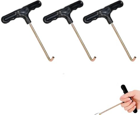 Weilin 3 Pcs Trampoline Spring Tool, Peg Puller Trampoline T-Hook Pull Tool Kit Parts Accessories for Jumping Spring Installation