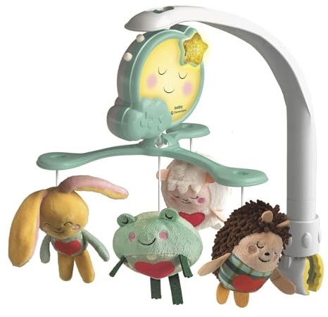 Clementoni Giostrina Carillon Babybett Mobile mit Elektronikmodul, Musik und Naturgeräuschen, verstellbar und abnehmbar für Krippe oder Kinderwagen