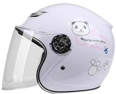 Casco De Moto Abierto, Casco Infantil para Ciclismo, Monopatín, Scooter, Casco De Scooter con Certificación ECE con Visera, Casco De Media Cara para Niños Y Niñas De 4 A 12 Años. G,(50-56CM)