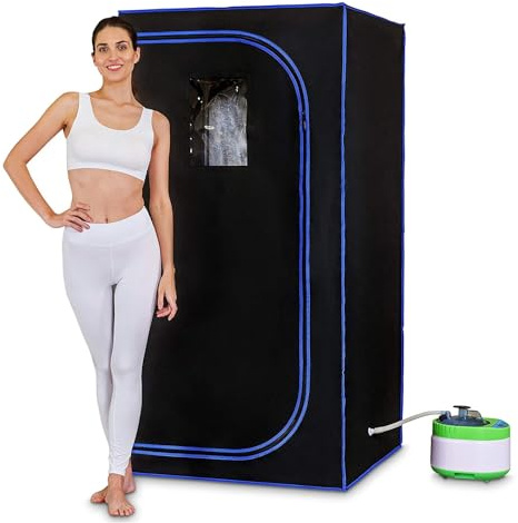 Heimsauna-Set, Ganzkörper-Zelt in größerer Größe for die Sauna, ein persönliches Home-Spa, 4-Liter-Dampfgarer, lindert Schlaflosigkeit, Stahlrohr-Unterstützung, Portbab-Dampfbad