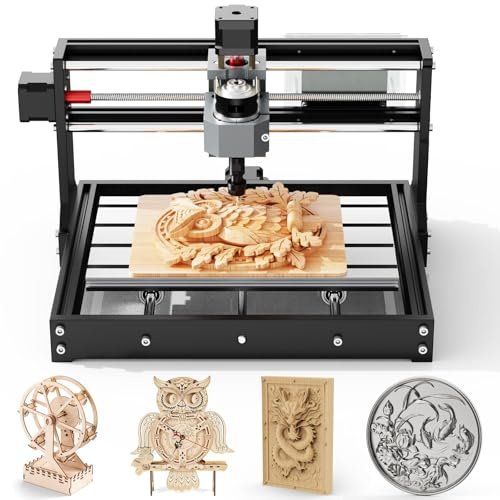 Twotrees TTC3018 CNC Fräsmaschine 3 Achsen Desktop CNC Fräse | GRBL Steuerung, NEMA 17 Schrittmotor, 300x180x40mm Arbeitsbereich, CNC Fräse für Holz, Kunststoff, Acryl, Messing