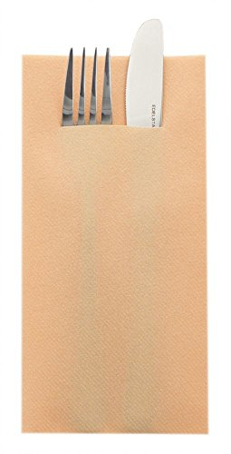 Sovie HORECA Airlaid Besteckservietten 40x40cm, Hochwertige Einweg-Serviette ideal für Hochzeiten, 100 STK, Aprikot