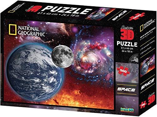 DAM 3DDAMPrime 3D-Puzzles, 64 x 46 cm, 500 Stück: Space Landscape, in Box 31 x 21 x 5 cm, 6+, Mehrfarbig (500)