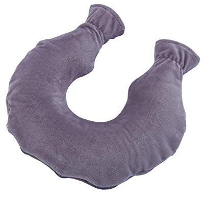 Kufl hochwertige Nacken-Wärmflasche aus PVC mit extra weichem Fleecebezug und Reißverschluss und großer Öffnung - lindert Nacken-, Rücken- und Schulterschmerzen durch Wärme-Therapie (Grau)