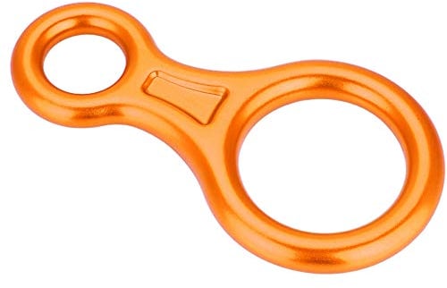 Alomejor Klettern Abseilensicherheit 35KN Bergsteigen Klettern Abbildung 8 Seilabseilring(Orange)