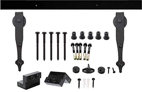 Système de Porte Coulissante Interieur Placard Classique Noir Mat Rail pour Portes Coulissantes