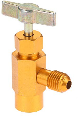 Aupoko R134A Self-Sealing Can Tap with Right Hand Thread, R134A Valve Tool Bottle Opener with 1/2 Female R-H Thread and 1/4’’ SAE Male Connector, Fits for R134A Automotive Air Conditioning Charging