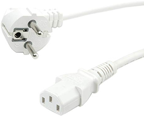VALUE Netzkabel, gerade IEC-Buchse, weiß, 0,6 m