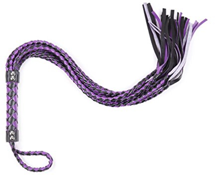Rapidly Fouet en Cuir Cravache Flirter Fouet Fessée cravache d équitation Fouet Violet tricoté à la Main pour Accessoires de Costume