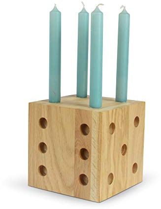 Natuhr Kerzenhalter Kerzenständer Holz - Dice - Würfel aus Eiche Kerzenleuchter