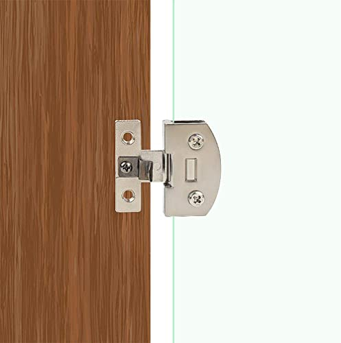 WANLIAN Clips para Cristal (1 Par), Bisagras para Puerta de Cristal de Armario, Clips para Cristal de Acero Inoxidable, No Requiere Taladrar (L)