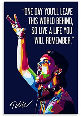 WANSE Avicii Zitate Poster Dekorative Malerei Leinwand Wandkunst Wohnzimmer Poster Schlafzimmer Gemälde 50 x 75 cm