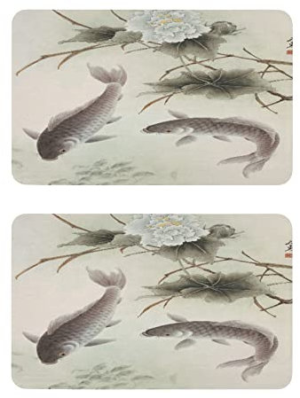Kunst Koi Fisch Lotusblume Geschirrspüler Magnet, 2 Stück Magnete Schild für Kühlschrank Flip Non-Scratch Küchenzusatz Magnetanzeige