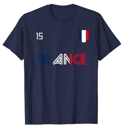 Frankreich Retro-Fußball-französische Flagge T-Shirt
