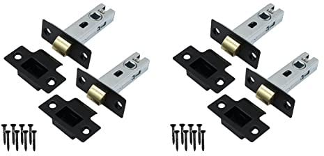 Golden Grace Premium Tubular Mortice Door Latch in Matt Black Finish for Sprung Lever Door Handles, Pack of 4-65mm