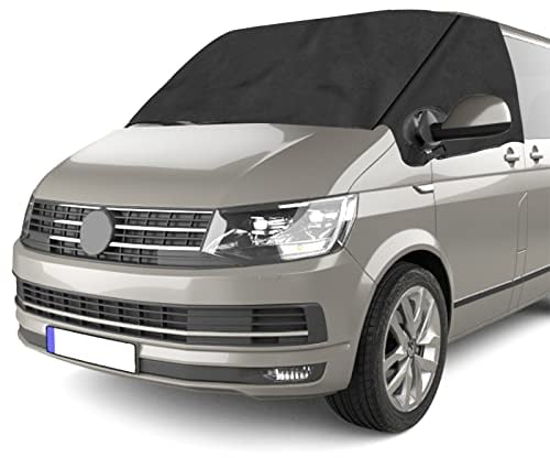 CICMOD Windschutzscheiben Abdeckung für T6, Anti Frost Ice UV Staub Fensterfront Abdeckung Windschutzscheiben Sonnenschutz Thermomatten für V-W Wohnmobil Wasserdicht 600D