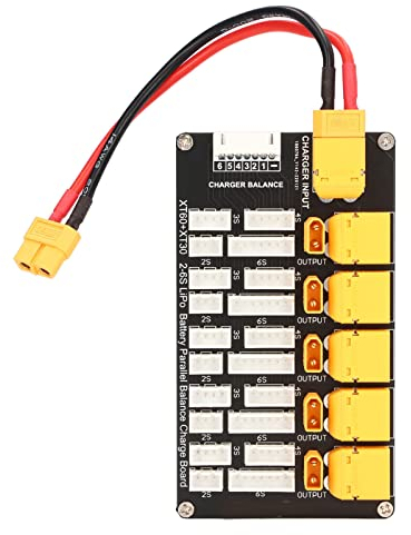 Wakects Parallel ladeplatine,Multi 2-6S Lipo Akku XT60 XT30 Parallel Charging Board Unterstützt 5 Akkupacks,für IMAX B6,ISDT Q6 Pro,D2,T8 Ladegerät