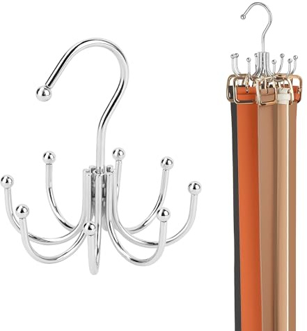 ZEDODIER Gürtelaufhänger, 2 Stück Gürtelregal Schrankzubehör Organizer, maximale 24 Speicherkapazität, hängende Halterung, Aufbewahrungshaken für Gürtel, BH, Tank Top, Krawatte, Schal, Geldbörse