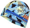 Gorro de Tela Born to Swim Azul | Gorro de Natación | Gorro de Piscina | Alta Comodidad y Adherencia | Arte y Natación