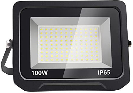 loyal 100W 10000LM LED Strahler Außen, 6000K Kaltweiß LED Fluter Flutlicht, IP65 Wasserdicht LED Außenstrahler, Superhell Innen- und Außenleuchten LED für Gärten Garage Hinterhof Flur