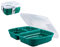 Thermohauser GoodBowl Trio, 5er Set, Mehrweg Essensbehälter, ca. 580 ml + 2x 220 ml To Go Lunchboxen, mikrowellengeeignet, grün