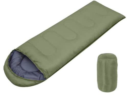 MAVSMA Erweiterbarer Schlafsack, geeignet für Kinder und Erwachsene, Outdoor-Schlafsack(Militärgrün,200g)