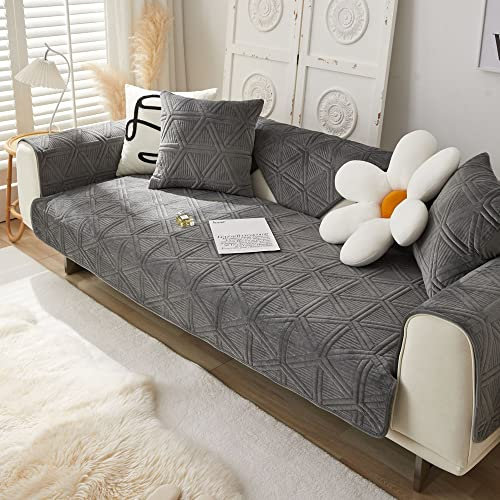 WYJHNLBEDC Sofa/Couch überzug, Sofabezug L Form/U Form/Ecksofa 3/2/1 Sitzer, Sofa überwurfdecke, Warmer Super Weicher Samt Sofaschoner Decken rutschfest, Sofaschutz Decke Hund Kratzschutz Katze