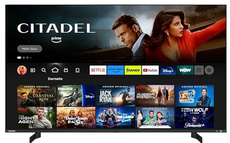 Toshiba 55QF5D63DA QLED 4K Smart Fire TV, TRU Picture, Ultra HD, HDR10, Disney+, Prime, Netflix, Dolby Vision, Dolby Atmos, Sound by Onkyo, Alexa, HDMI 2.1, Bluetooth, Airplay