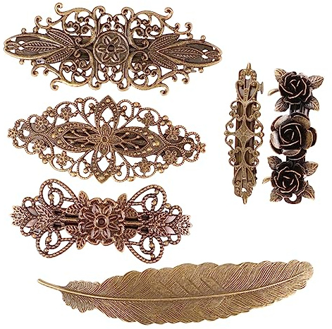 Vintage Haarspange 6 Stück aus Kupfer, Europäischer Stil für Damen | Haarspangen Teenager Mädchen, Haarschmuck für Damen, Anniversar und Geburtstag