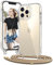Vaykwo Handykette mit Band für Apple iPhone 13 Pro Max Hülle - Necklace Handyhülle - Transparente Case zum Umhängen mit Kameraschutz und Bildschirmschutz - Golden