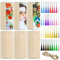 Rayong Lesezeichen Holz 36 Stück Lesezeichen Basteln Holz Blanko Lesezeichen Lesezeichen Set mit 36 Stück Bunten Quasten für DIY Handwerk Geschenke