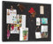 Emfogoo Pinnwand Groß mit Leinen, Pinnwand Kork 60x45CM, Pinwand mit Holzrahmen für Küche Büro Schule Heim Kinderzimmer Wand Dekoration Aufhängen, Korktafel mit 20 Pinnnadeln, 1 Stück(Vintage Schwarz)