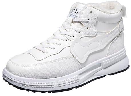 ZZHZGZ Winterschuhe für Herren Wasserdicht Warme Gefüttert Winterstiefel Wanderstiefel Schneestiefel Wasserdicht Trekking Wanderschuhe für Sport Hiking Trekking Wanderhalbschuhe (Weiß, 39)