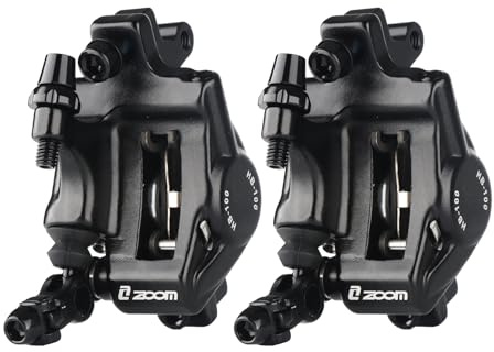 ZOOM Hydraulic Disc Brake Calipers: HB-100 MTB Ebike Front & Rear Set-Black