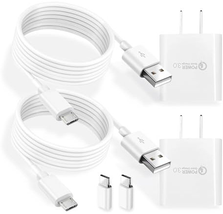 2 Pack 10ft QC3.0 Fast Charger for Arlo Pro 2, Arlo Pro, Arlo Go, Arlo Q, Focus Essential Camera, Eufy, Wyze Cam Pan V2 V3, Cloud, Netvue, Yi Home, Kasa, Oculus go, Charging Cable