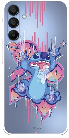 Case Compatible with Samsung Galaxy A15 5G Official Disney Stitch Graffiti to Protect Your Mobile Phone, Transparent Silicone Case with Official Licence of Lilo & Stitch