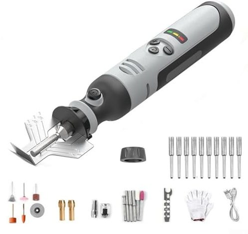 Electric Chainsaw Sharpener Kit, Cordless Chainsaw Sharpener Electric Handheld High Speed Diamond-Sharpening Bits