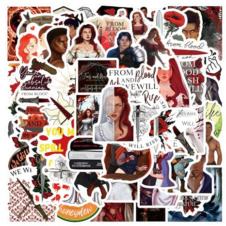 61pcs from Blood and Ash Stickers，Cartoon Movie Stickers Vinyl Waterproof Stickers, Used for Water Bottles, Skateboards, laptops, Diaries, Phones, scrapbooks, Children, Teenagers, Adult Bumper Gifts…