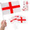 10pcs Small England Flags on Sticks & 2pcs Temporary Tattoos, Mini St. George's Cross Flags on Sticks for Euro Football 2024 Sports Events Celebration Party Decorations