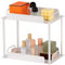 Safona 2 Ebenen Standregal Badezimmer, Badezimmer Organizer, Kosmetik Organizer, Vanity Tray, Regal Küche Arbeitsplatte, Multifunktionales Gewürzregal, Organizer für Küche, Schminktisch, Weiß