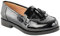 Womens Flat Loafers Casual Ladies Fringe Tassel Slip On Office Work School Pumps Comfort Smart Moccasins EIDE Extra Width Shoe Black Patent