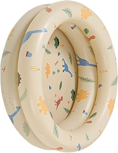 Piscine à Balles Gonflable pour Enfants, Clôture de sécurité Multifonctionnelle Ronde, en PVC, Anti-Fuite, pour Intérieur et Extérieur (Beige)